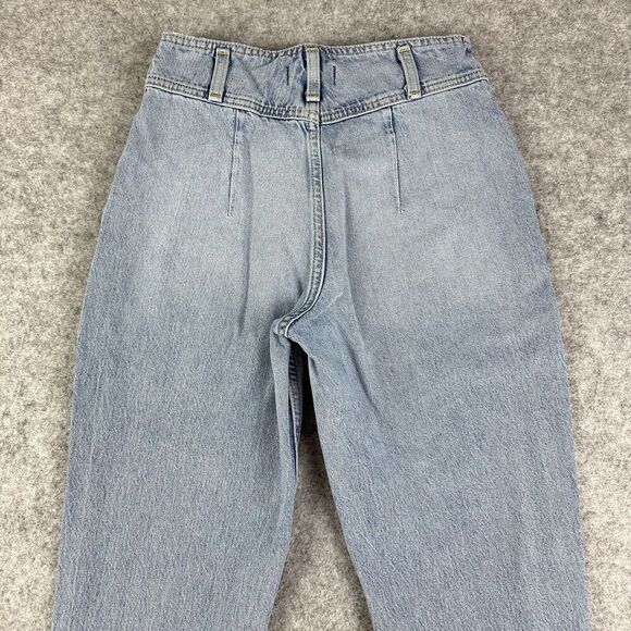 Abercrombie Fitch Bareback Jeans Womens 25 Front Yoke Light Wash Raw Uneven Hem* - Picture 8 of 16